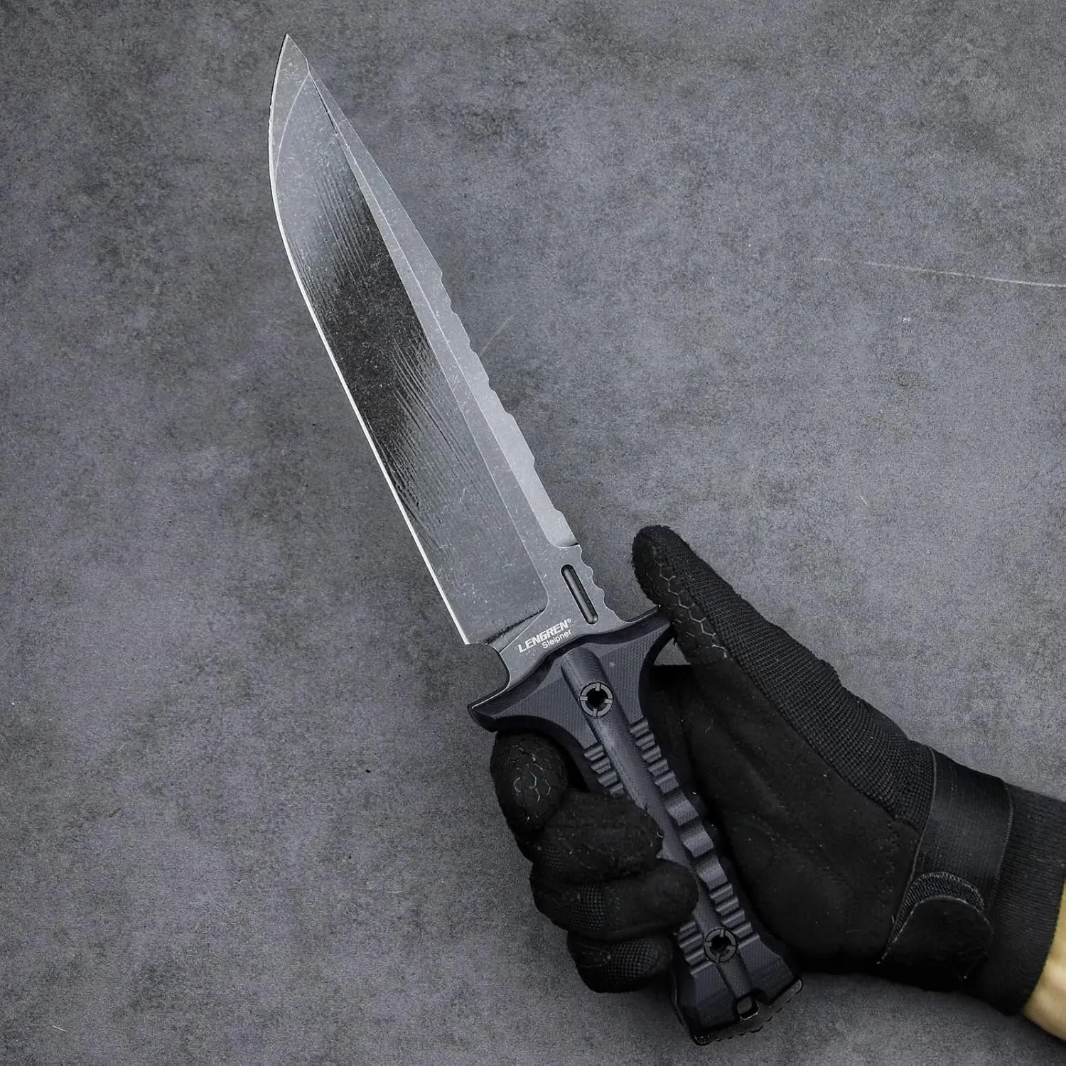 Dragon 12.8 Inch Sleipner Steel Full Tang Fixed Blade,Outdoor Camping Tactics Knife,Satin Polishing,G10 Handle with leggings Kydex Sheath (Black handle black blade)