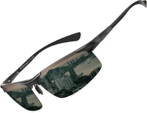 DUCO Mens Sunglasses Polarized Sports Fishing Running Driving Carbon Fiber Sunglasses for Men UV400 Protection DC8277