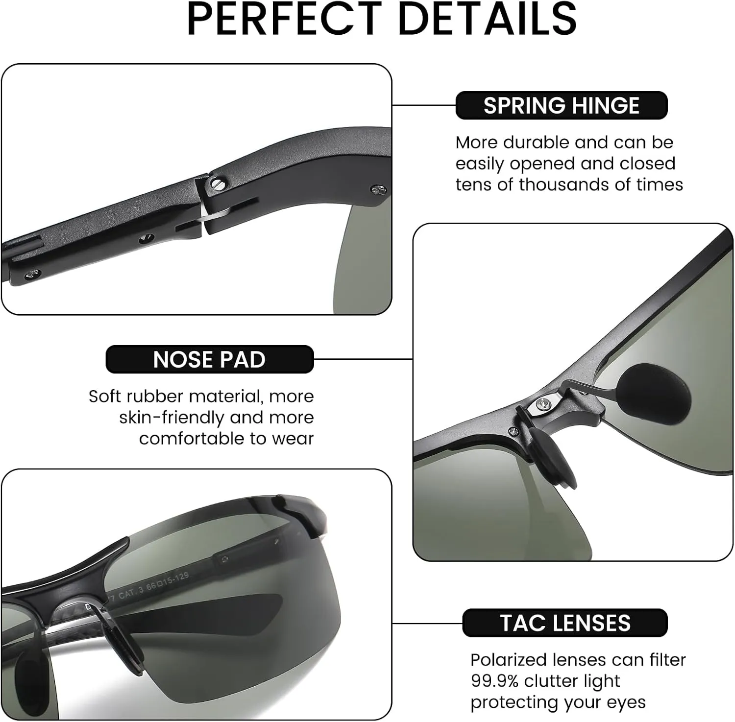 DUCO Mens Sunglasses Polarized Sports Fishing Running Driving Carbon Fiber Sunglasses for Men UV400 Protection DC8277