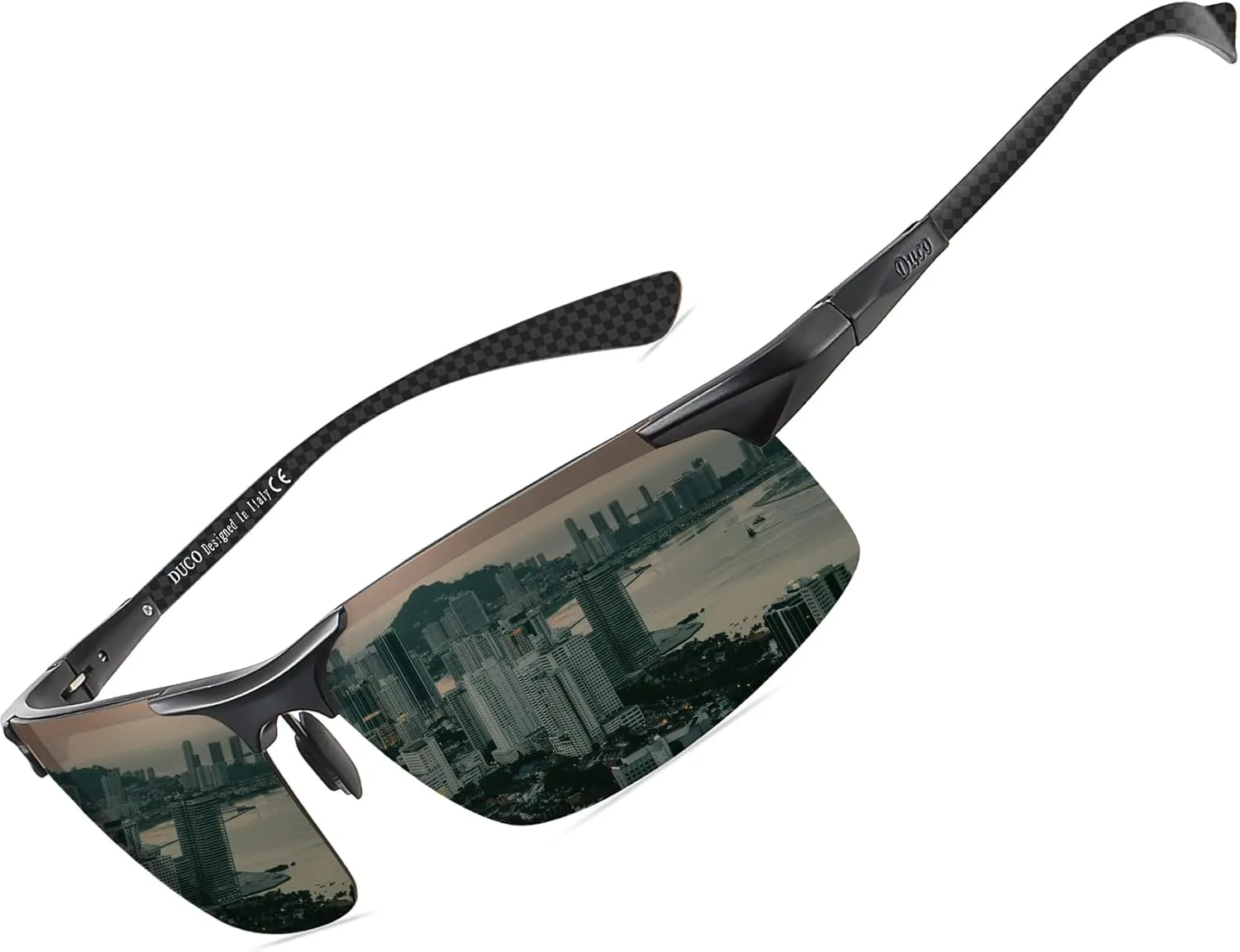 DUCO Mens Sunglasses Polarized Sports Fishing Running Driving Carbon Fiber Sunglasses for Men UV400 Protection DC8277