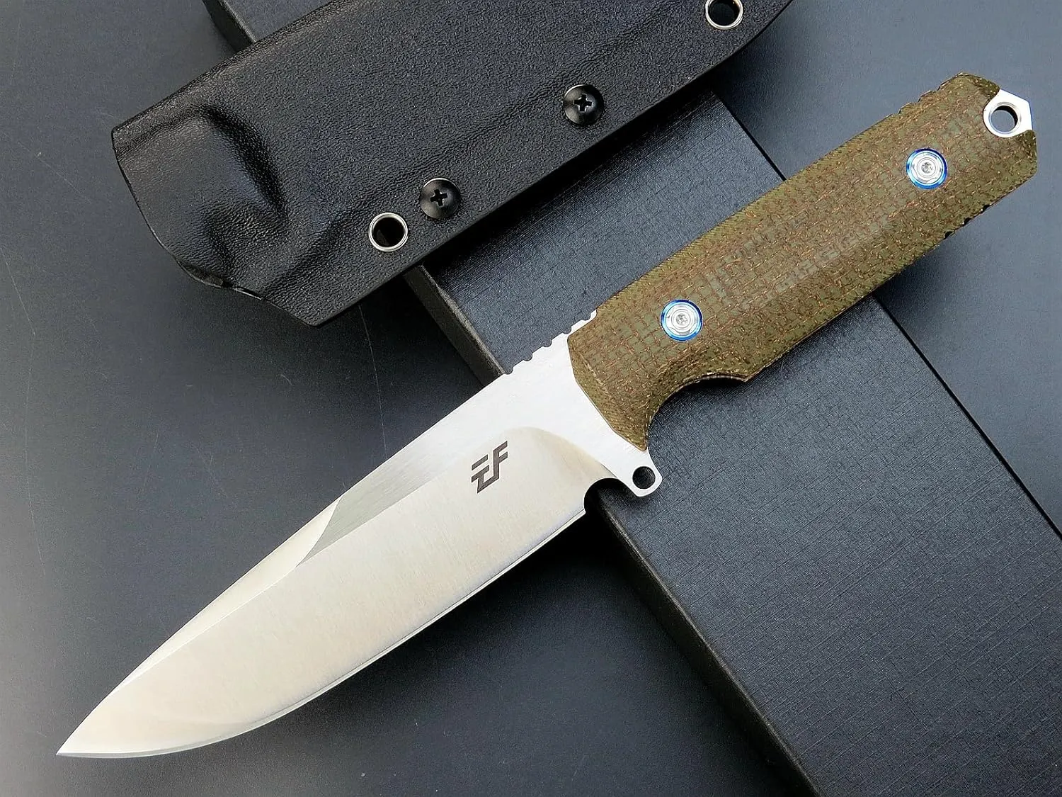 Eafengrow EF131 Fixed Blade Knife,DC53 Steel Blade,Micarta Handle Full Tang Fixed Knifes for Camping Hunting Bushcraft