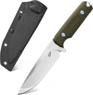 Eafengrow EF131 Fixed Blade Knife,DC53 Steel Blade,Micarta Handle Full Tang Fixed Knifes for Camping Hunting Bushcraft