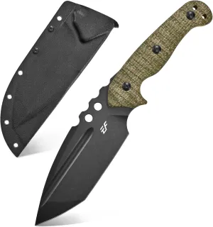 Eafengrow EF147 Fixed Blade Knife AUS-10 Steel Blade Micarta Handle Full Tang EDC Straight Knife for Farm Ranches Camping Bushcraft