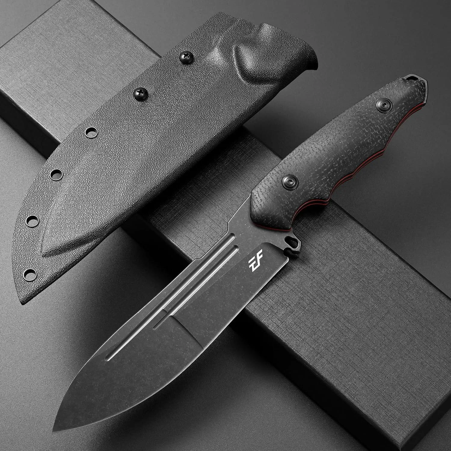 Eafengrow EF153 Fixed Blade Knife 1095 High Carbon Steel Blade Micarta/ G10 Handle Full Tang EDC Straight Knife for Outdoor Working Camping