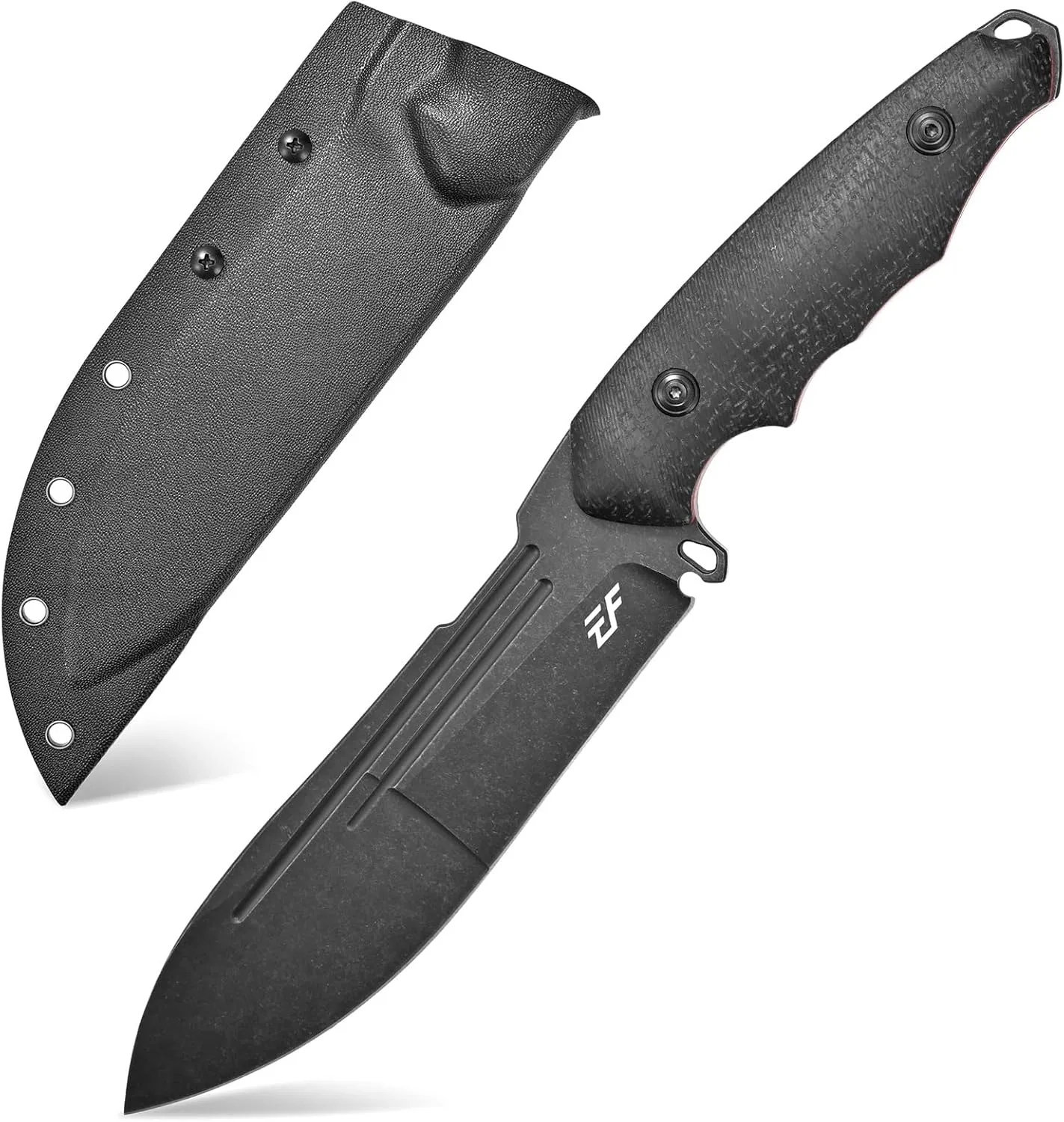 Eafengrow EF153 Fixed Blade Knife 1095 High Carbon Steel Blade Micarta/ G10 Handle Full Tang EDC Straight Knife for Outdoor Working Camping