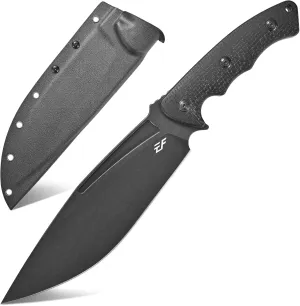 Eafengrow EF158 Fixed Blade Knife AUS-10 Steel Blade Full Tang Micarta Handle EDC Tool Massive Straight Knifes for Outdoor Camping Hunting Bushcraft （Black