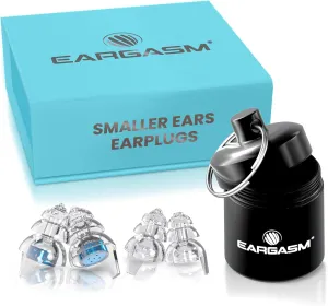 Eargasm Smaller Ears Earplugs - Blue High Fidelity Filtered Noise Reducing Reusable Ear-Plugs for Kids, Women, Men - Hearing Protection for Live Concerts, Motorcycles, Festivals, Sporting Events
