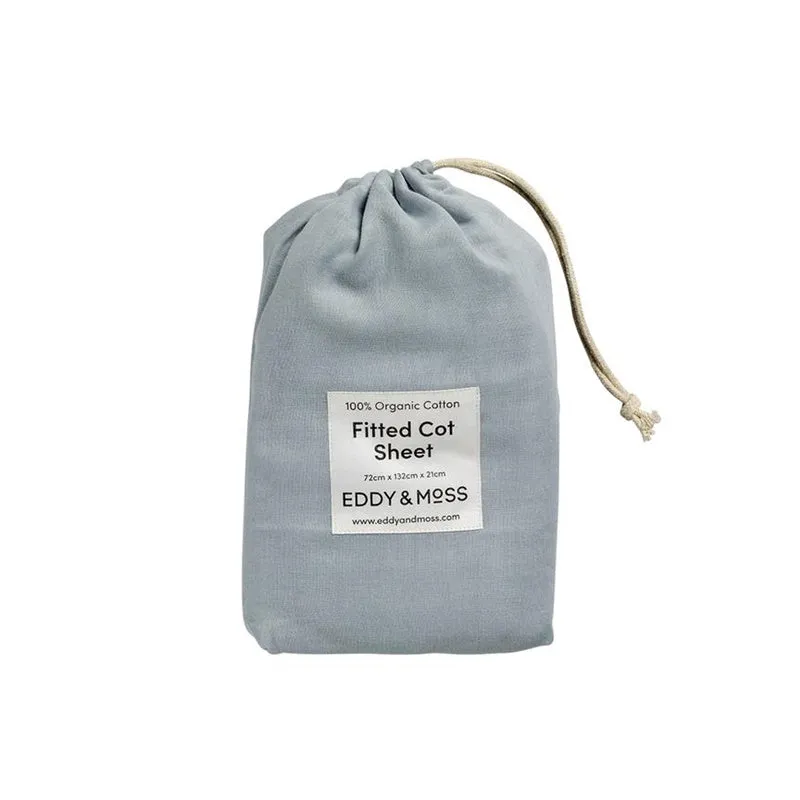 Eddy & Moss - Fitted Cot Sheet - Powder Blue
