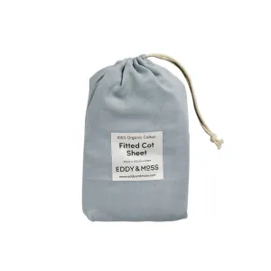 Eddy & Moss - Fitted Cot Sheet - Powder Blue