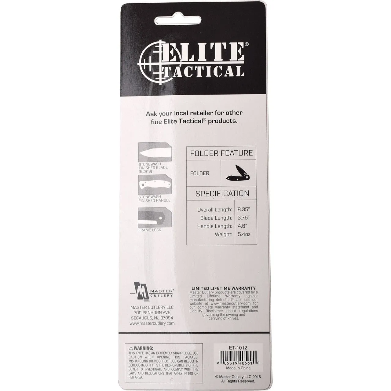 Elite Tactical ET-1012 Folding Knife