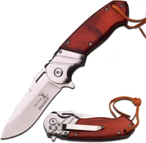 Elk Ridge 8" Wood Gentleman SPRING ASSISTED OPEN Hunting Folding POCKET KNIFE