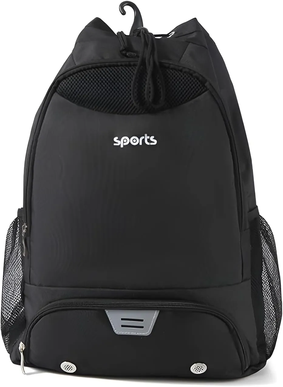 Ellniges]【Multi-Compartment Sports Duffel Bag Waterproof 600D Oxford Backpack with Ventilated Ball/Hat Storage, Detachable Shoe Pocket & Gym Hook - Lightweight Hiking/Cycling Pack for Athletes