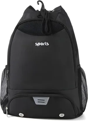 Ellniges]【Multi-Compartment Sports Duffel Bag Waterproof 600D Oxford Backpack with Ventilated Ball/Hat Storage, Detachable Shoe Pocket & Gym Hook - Lightweight Hiking/Cycling Pack for Athletes