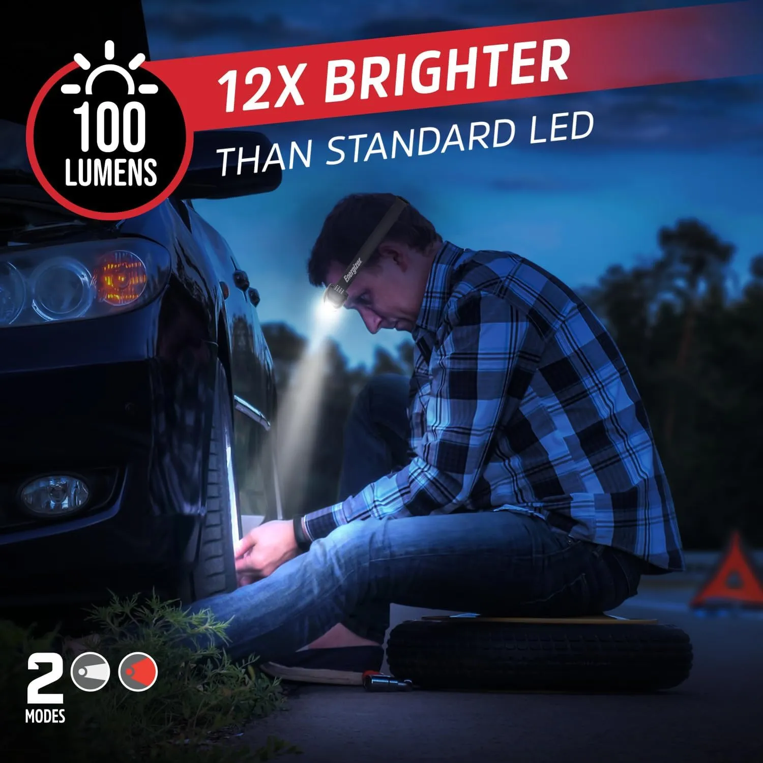 Energizer Universal  LED Headlamp (2-Pack), IPX4 Water Resistant Headlamps, Bright Head Light for Outdoors, Camping, Running, Storm, Survival LED Light for Emergencies (Batteries Included)
