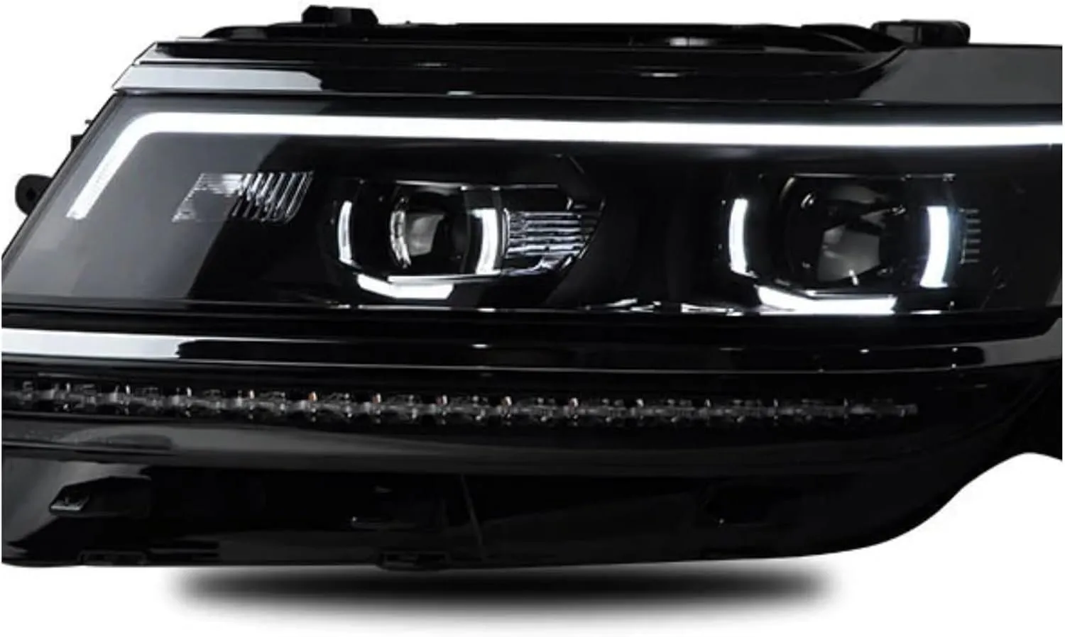 Eosuns Headlight Assembly Angel Eye Daytime Running Light With Turn Signal Compatible For Volkswagen Tiguan L 2017-2019