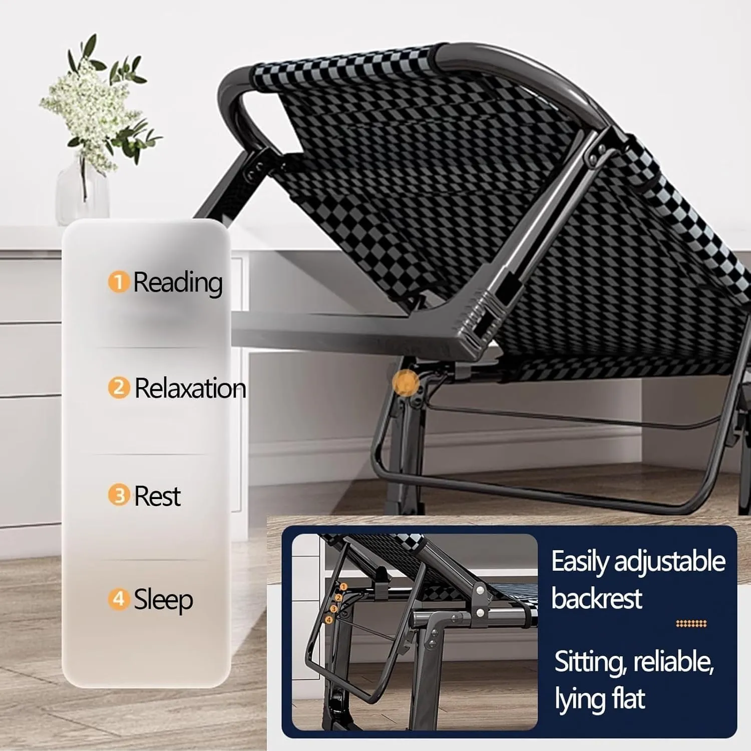 EYPKPL cots for Sleeping Camping Cots 4 Adjustment Levels Camping Cots for Adults Removable Mattress Cots for Camping Load 551lb Foldable Camping Cot Stretching Freely