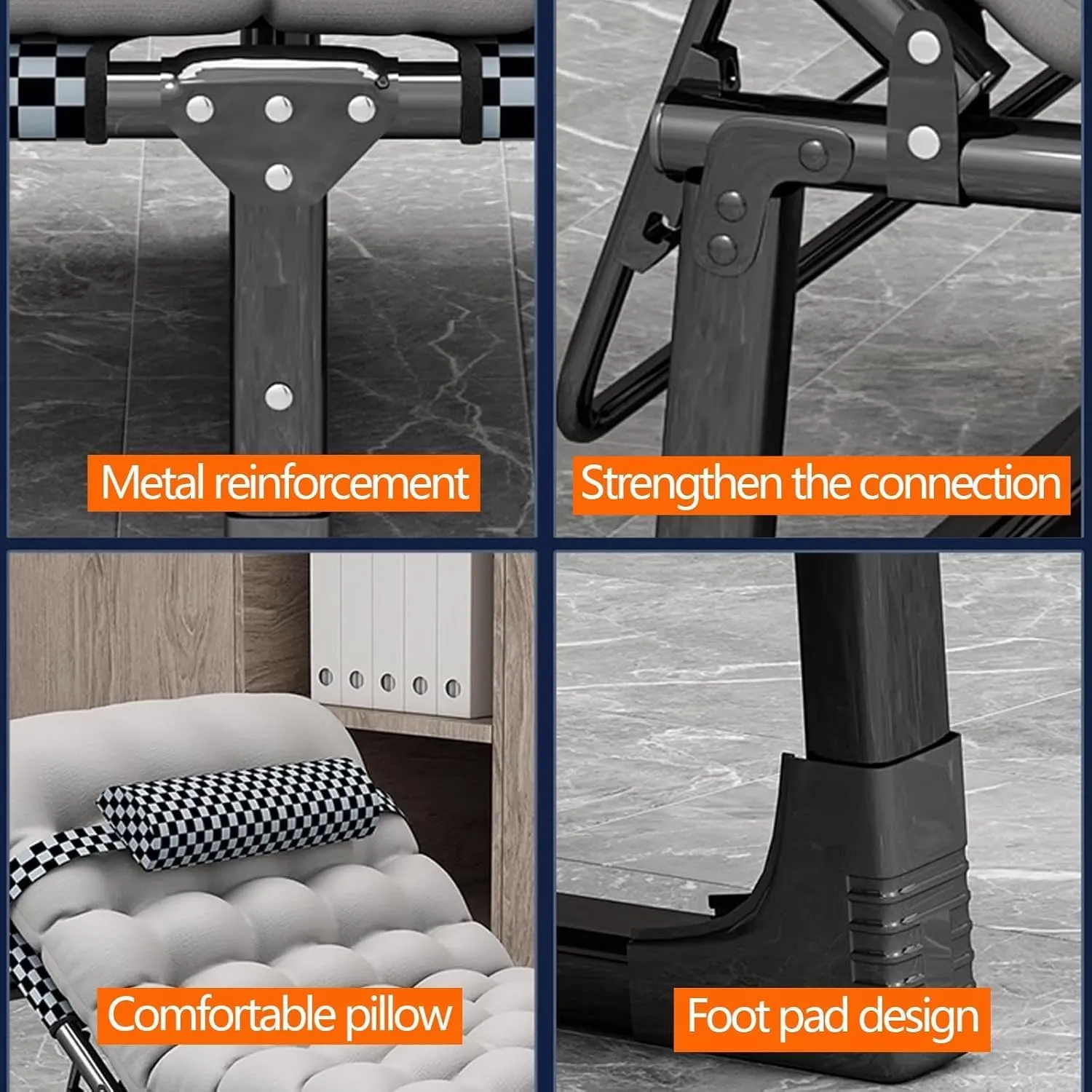 EYPKPL cots for Sleeping Camping Cots 4 Adjustment Levels Camping Cots for Adults Removable Mattress Cots for Camping Load 551lb Foldable Camping Cot Stretching Freely