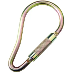 Fall Rated Steel Carabiner with Auto Twist-Lock, Scaffold, 2" Gate Opening