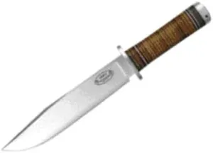 Fallkniven No 2 Odin Fixed Blade Knife, 7.875in, Stainless Blade, Stacked Leather Handle 337946