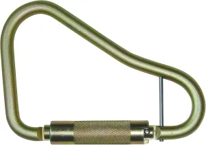 FallTech 8447 Steel Carabiner - Large Twist Lock, 2 1/4" Opening, 3,600 lb Gate with Captive Pin Option, Gold