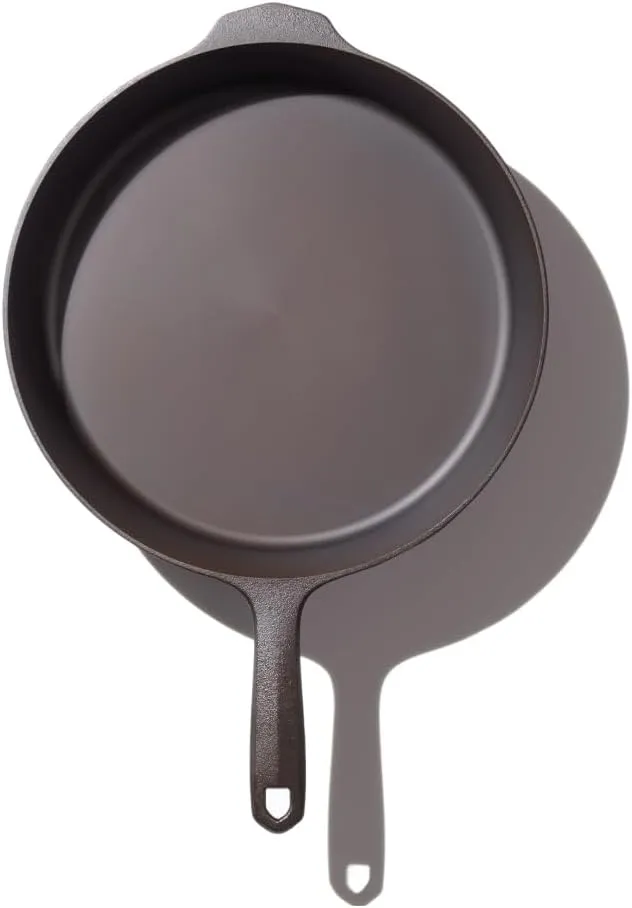 Field Company No.10 Cast Iron Skillet, 11 ⅝ inches—Smoother, Lighter, Made in USA, Vintage Style, Preseasoned