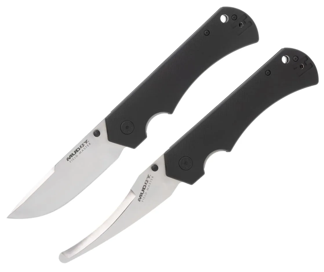 Field Master Knife Set - Mikkel Willumsen Signature Collection | Two Durable 440 Steel Outdoor Hunting Knives with Ergonomic Glass-Filled Nylon Handles | Drop-Point Blade & Gut Hook Blade