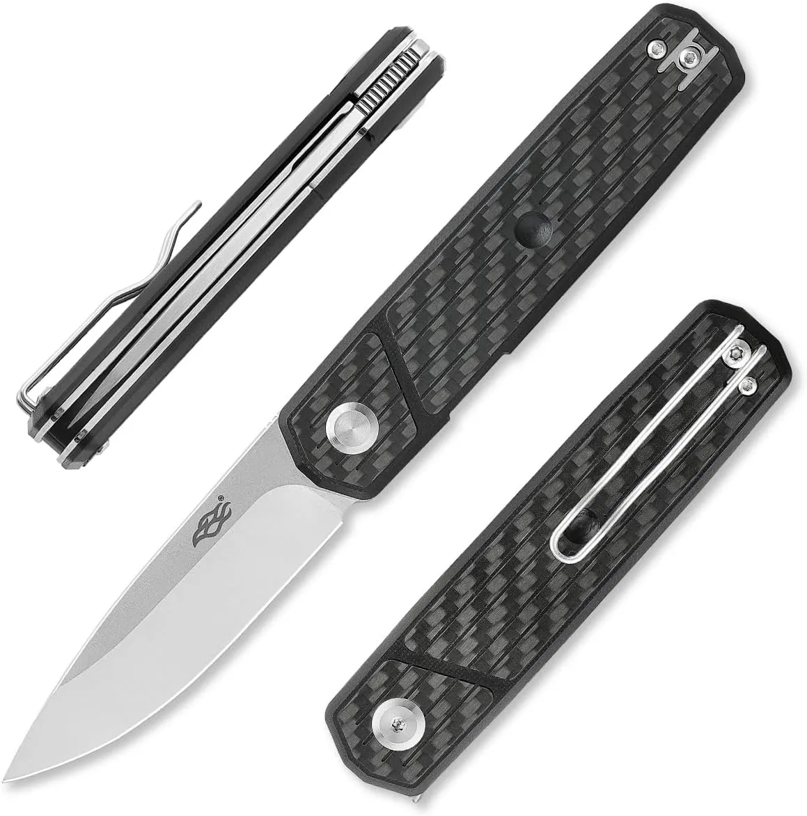 Firebird GANZO FH927-CF Sturdy Pocket Folding Knife D2 Steel Blade G10 Anti-Slip Handle with Clip Camping Hunting Fishing Outdoor EDC Utility Pocket Knife (Carbon Fiber)