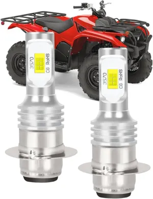 FIT FOR Yamaha Kodiak 400 2000-2004/450 2003-2005,H6M/P15D Light Bulbs,6000K 2000LM 30W Fog Light Bulbs,Mini Size Super Bright Headlamp,Mini Size,IP68,2PCS