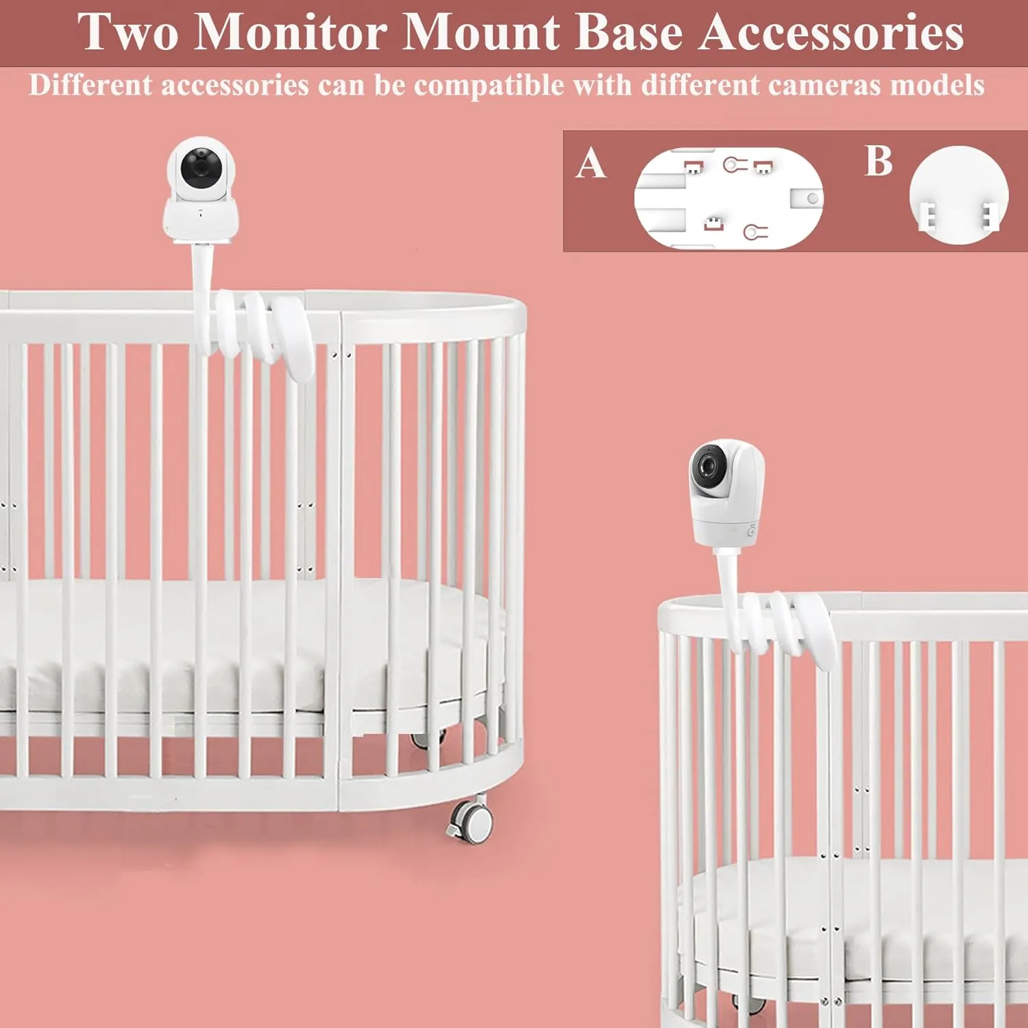 Flexible Baby Monitor Mount Stand Holder Compatible with VTech VM924/ 901/928HD /5263/5755/5764HD /7764HD/5766HD /5263/BM5254/ RM5755/Leapfrog LF920HD/RM7768HD/LF815HD/LF1726FHD Baby Camera