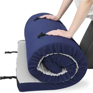 Foamma 3" x 54" x 75" Memory Foam Roll-Up Camping Mattress with Water Resistant Zipper Cover, Foldable and Portable for Camping, RV Bunk, Tent, Guest Bed, Outdoor and Dorm, CertiPUR-US Certified Foam