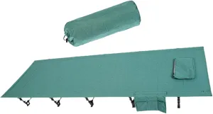 Folded Camping Cot Outdoor Bed Heavy Duty Sturdy Wear Resistant Camp Bed Sleeping Cot for RV Beach Office Napping Hiking Home, Green