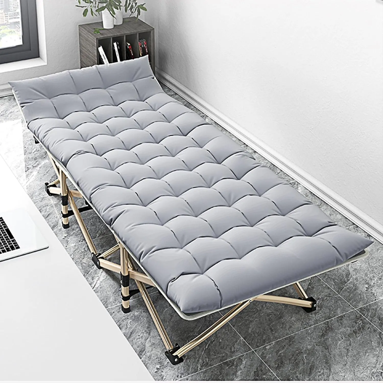 Folding Bed with Mattress for Adults, Guest Beds and Folding Beds, 31" Extra Wide Heavy Duty Folding Cot Max Load 600LBS, Portable Camping Bed for Outdoor Camping/Office, Home Nap