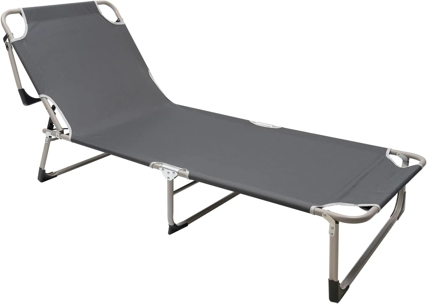 Folding Camping Bed, Camping Cot for Adults Comfortable, Easy-to-Assemble Folding Cot with 265lbs Weight Capacity Lounger for Camping, Lounging, & Elevated Sleeping (Gray)