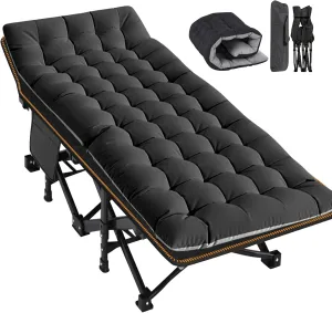 Folding Camping Cot, Folding Cot Camping Cots for Adults, Portable Sleeping Cot with Mattress Foldable Outdoor Bed Camp Cots Guest Bed with Carry Bag for Home, Office & Outdoor Use