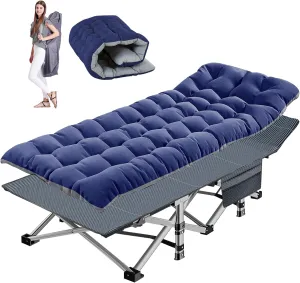 Folding Camping Cot, Folding Cot Camping Cots for Adults, Portable Sleeping Cot with Mattress Foldable Outdoor Bed Camp Cots Guest Bed with Carry Bag for Home, Office & Outdoor Use