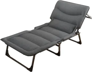 Folding Camping Cot for Adult, 4-Position Folding Chaise Lounge Chair for Indoor Outdoor Travel Heavy Duty Supports 330 Lbs, Portable Folding Camping Cot (Color : A, Size : 190x70x30cm)