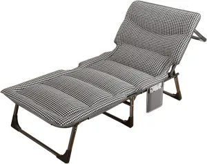 Folding Camping Cot for Adult, 4-Position Folding Chaise Lounge Chair for Indoor Outdoor Travel Heavy Duty Supports 330 Lbs, Portable Folding Camping Cot (Color : C, Size : 190x70x30cm)