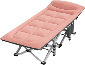 Folding Camping Cot for Adults, Wide Sturdy Portable Sleeping Cot, Folding Camping Cot with Mattress, Outdoor Portable Lounge Chair Sleeping Cots Bed
