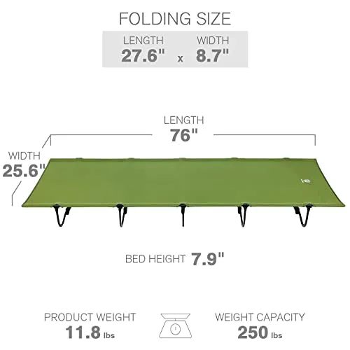 Folding Camping Cot for Adults,Compact Sleeping Cots w/ Carry Bag