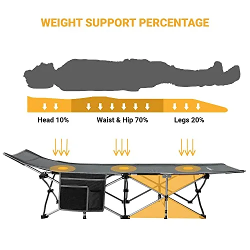 Folding Camping Cot for Adults,Portable Sturdy Sleeping Cot w/ Carry Bag