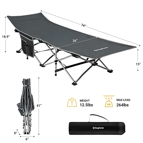 Folding Camping Cot for Adults,Portable Sturdy Sleeping Cot w/ Carry Bag