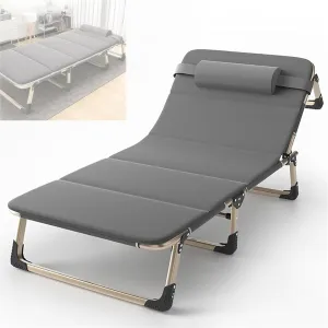 Folding Camping Cot,Camping Cot for Adults, 4-Level Adjustable Portable Folding Bed Enlarge Width Comfortable Sleeping Cots for Indoor Outdoor(190 * 68 * 30cm)