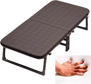 Folding Camping Cot,Camping Cot for Adults, Folding Bed with Sponge Mattress for Adults Foldable Single Cot for Comfortable Sleeping Strong Metal Frame(180 * 90 * 32cm)