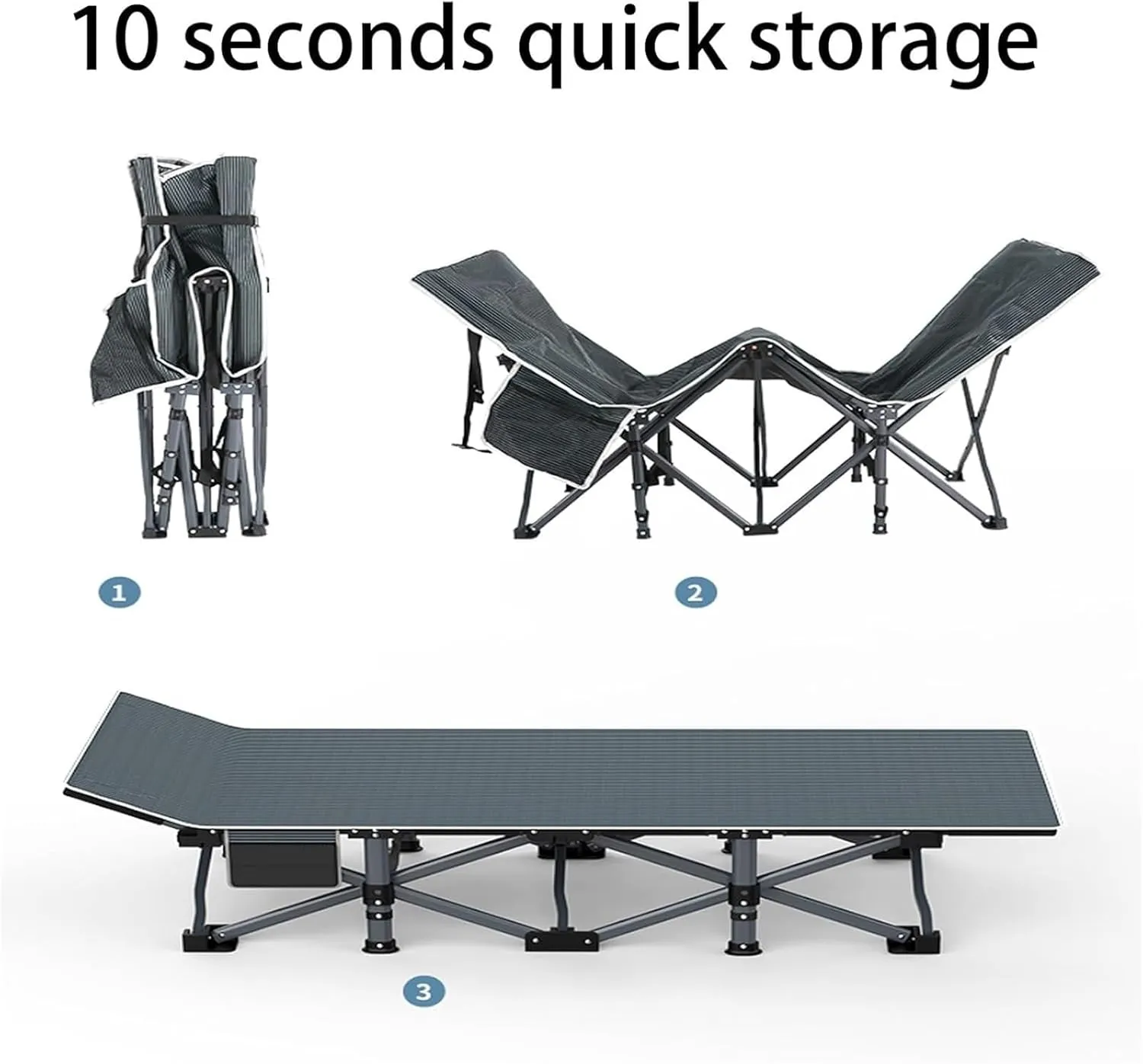 Folding Camping Cot,Camping Cot for Adults, Portable Foldable Cot with Storage Bag Heavy Duty Sturdy Guest Bed Load Capacity 300kg for Fishing Picnic Office Indoor