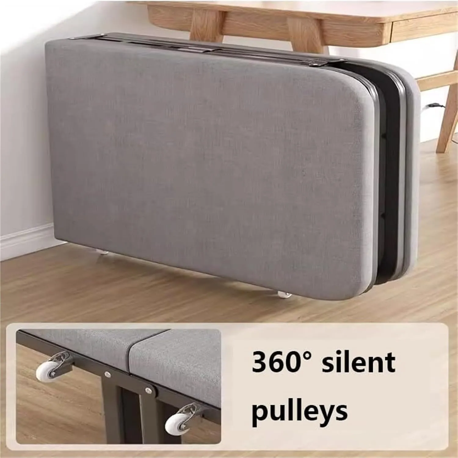 Folding Camping Cot,Camping Cot for Adults, Space-Saving Guest Bed with Sturdy Metal Frame On Wheels for Office Bedroom Hospital Nursing(182 * 80 * 35cm)