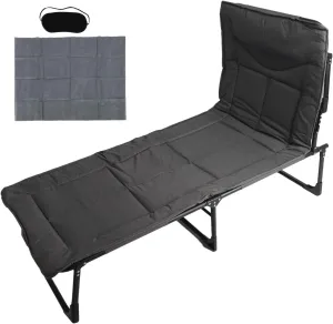 Folding Cot Adjustable Backrest Camping Bed Comfortable Support Breathable Portable Sleeping Cot for Pool Beach Office