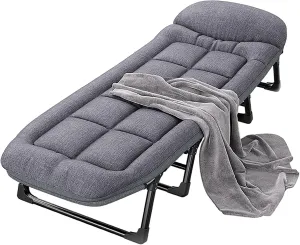 Folding Cot, Folding Camping Cot, Camping Cot for Adults, Office Lounge Chair, Portable, Adjustable, for Camp, Travel, Room(X-Large)