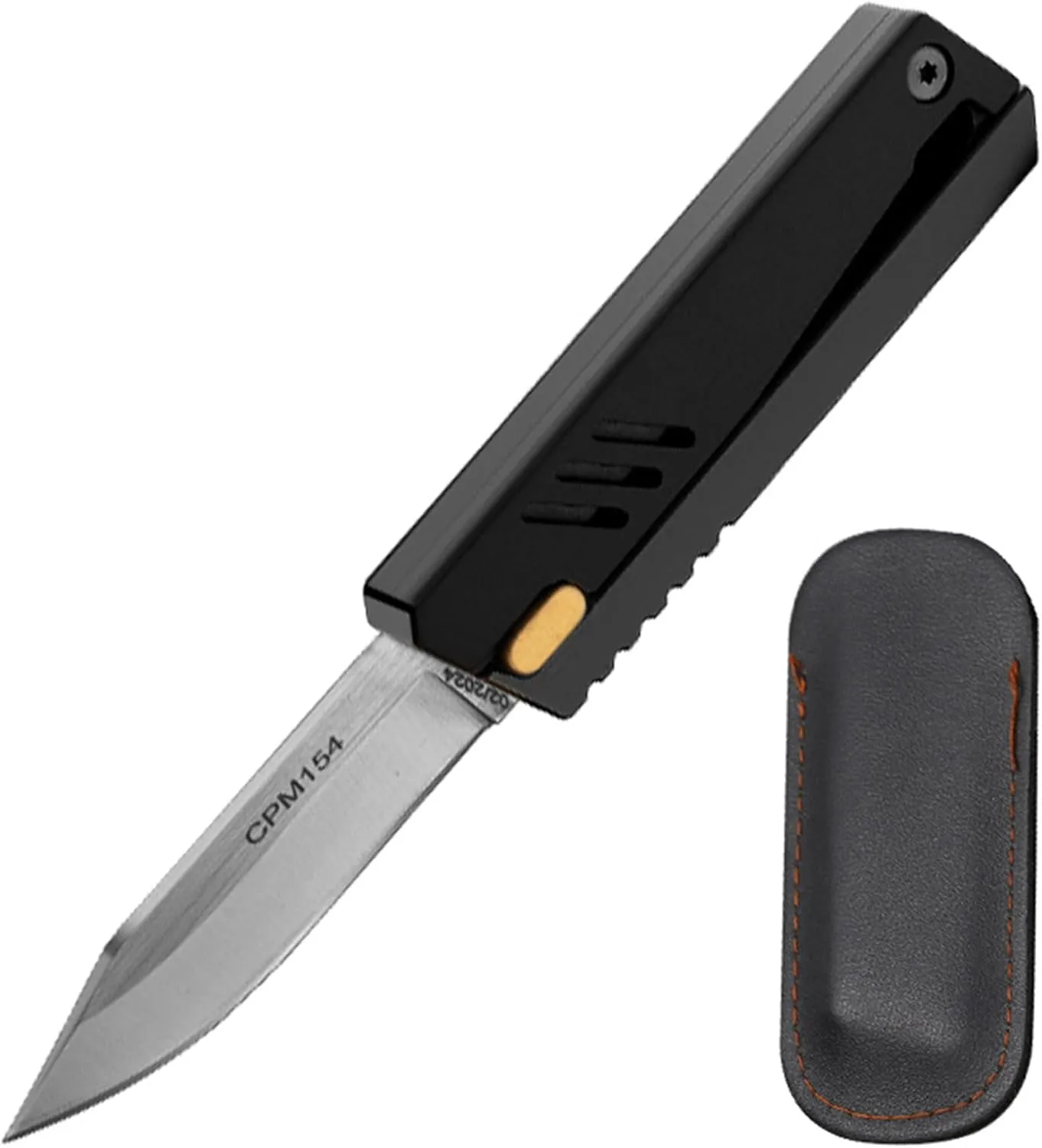 Folding Knife Aluminum Practical Pocket Knife Unique Useful Multifunctional EDC Knife For Outdoor (Black)