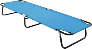 Folding Sun Lounger Steel Turquoise Blue,UltraStable Foldable Camping Cot for Adults Heavy Duty Outdoor Bed for Park, Beach, and Backyard