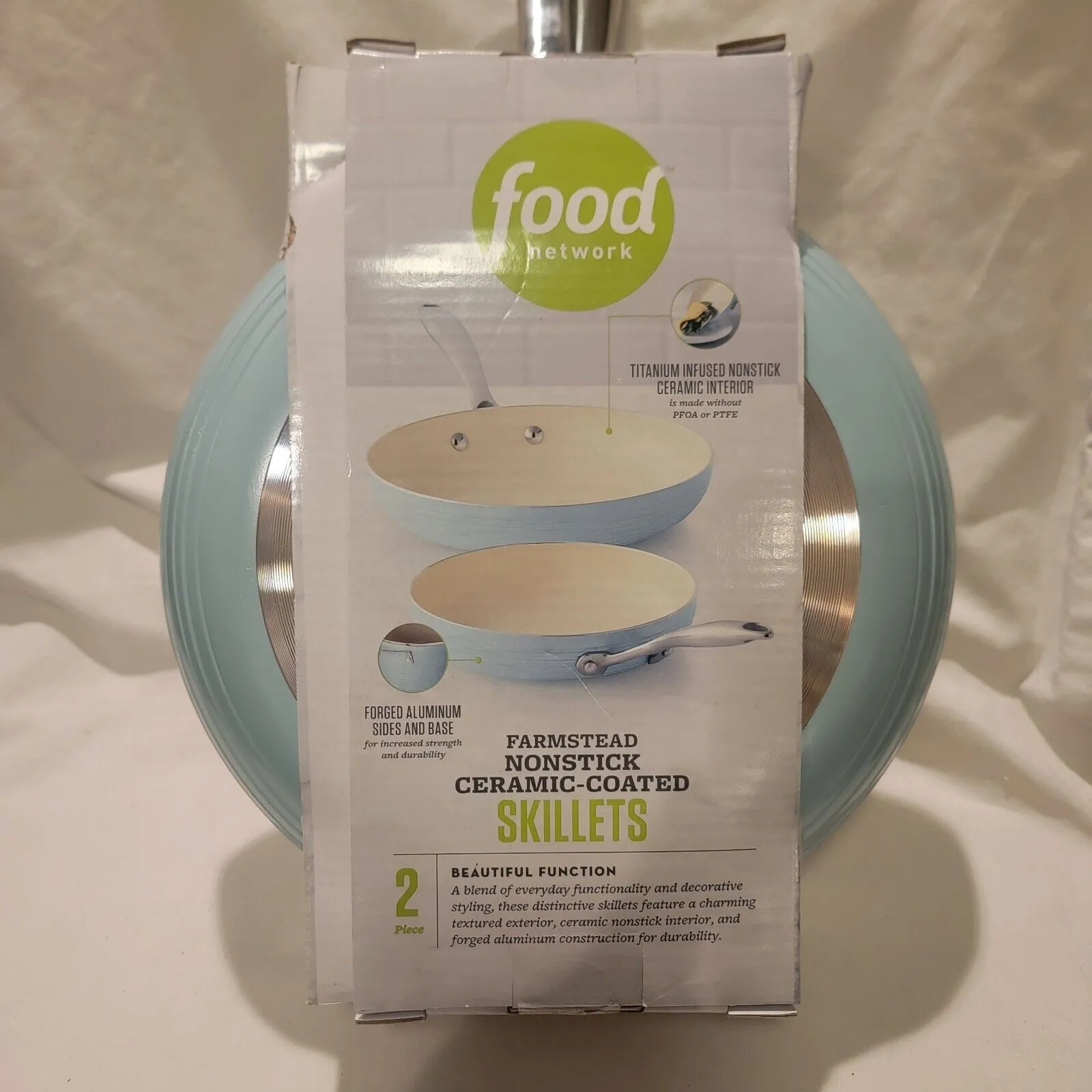 food network SKILLET SET 8" & 10" NON-STICK CERAMIC-COATED NEW IN BOX